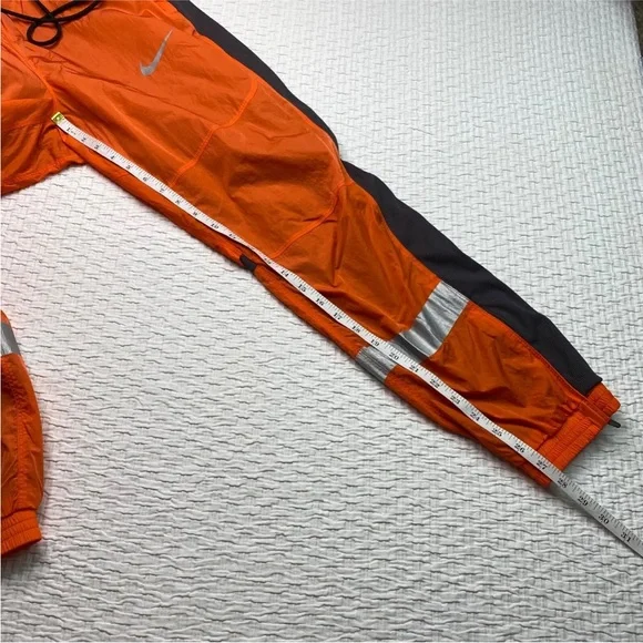 Men's Nike Nylon Running Pants M Orange Training Lined